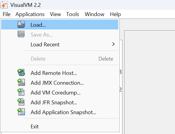 Analysing in Visual VM